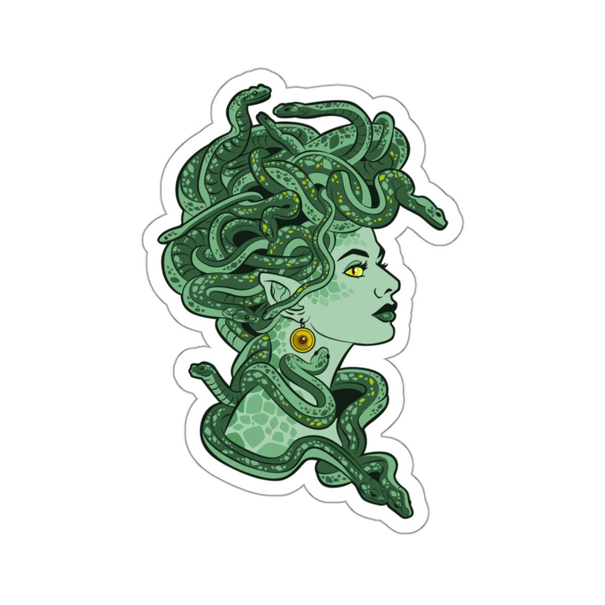 Absinthe Green Medusa Sticker (3x3 inches)