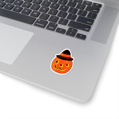 Mini Jack-o'-lantern Witch Vintage Style Pumpkin Sticker (2x2 inches)