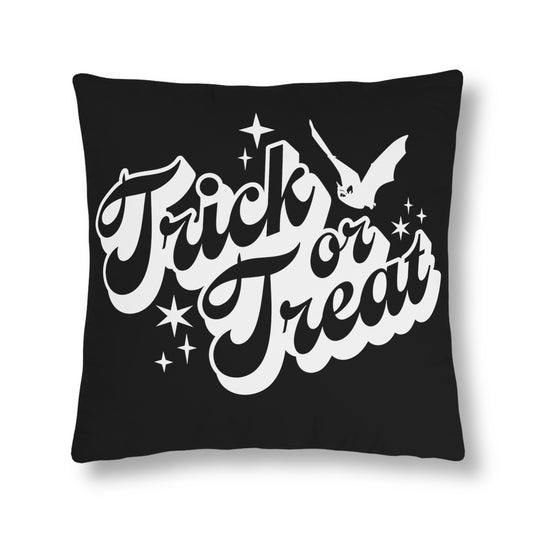 Trick or Treat Starry Night Bat Black Throw Pillow