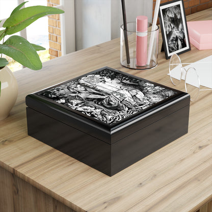 Jewelry Box | Ceramic Art Tile Wooden Box | Metamorphosis