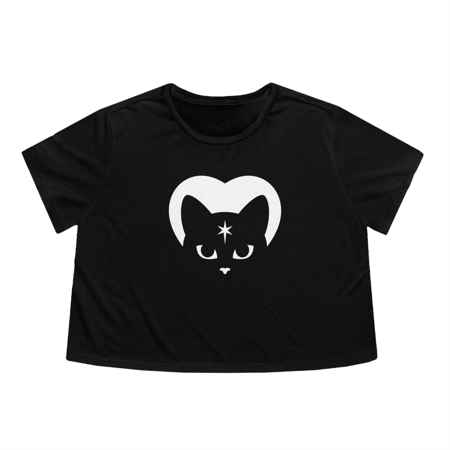 Celestial Cat | Flowy Cropped Tee