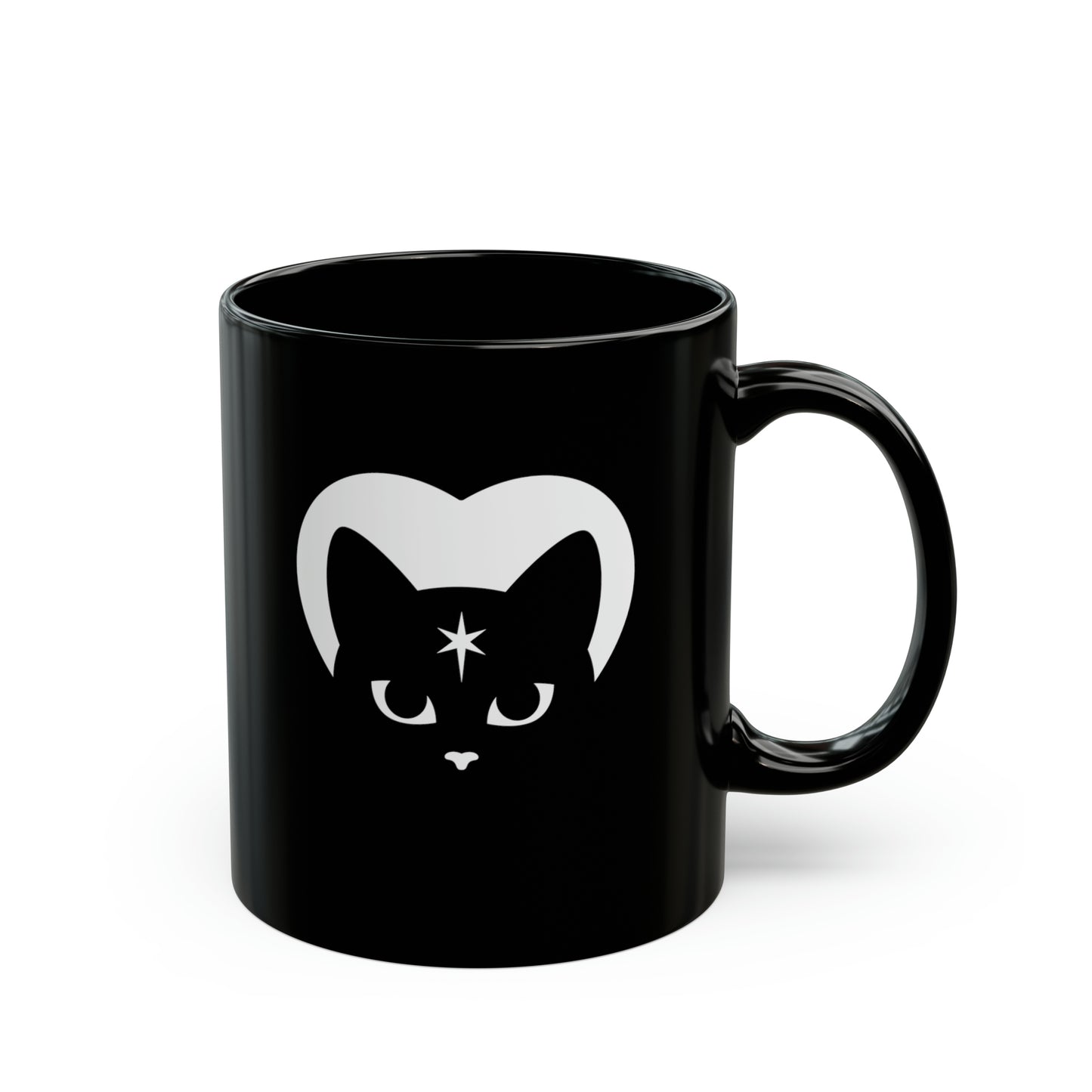 Celestial Cat Black Mug (11oz)