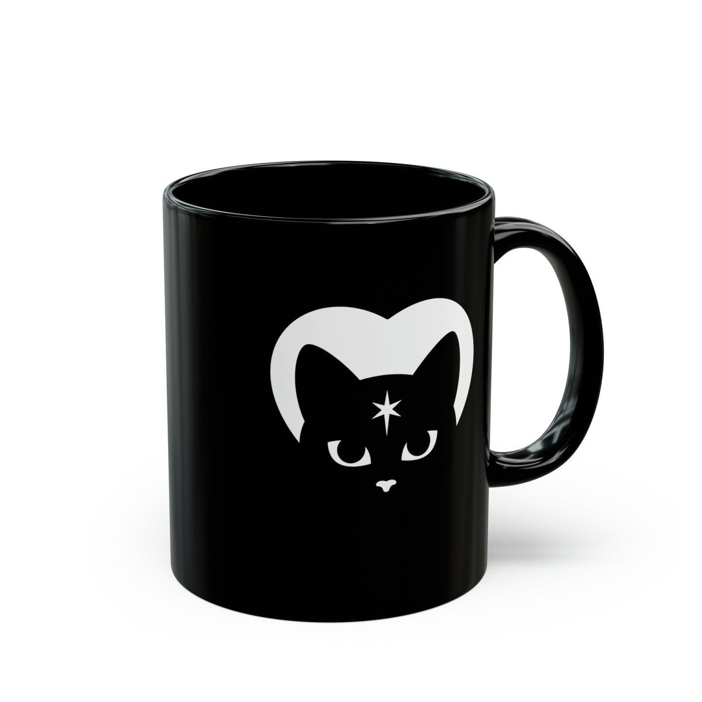 Celestial Cat Black Mug (11oz)