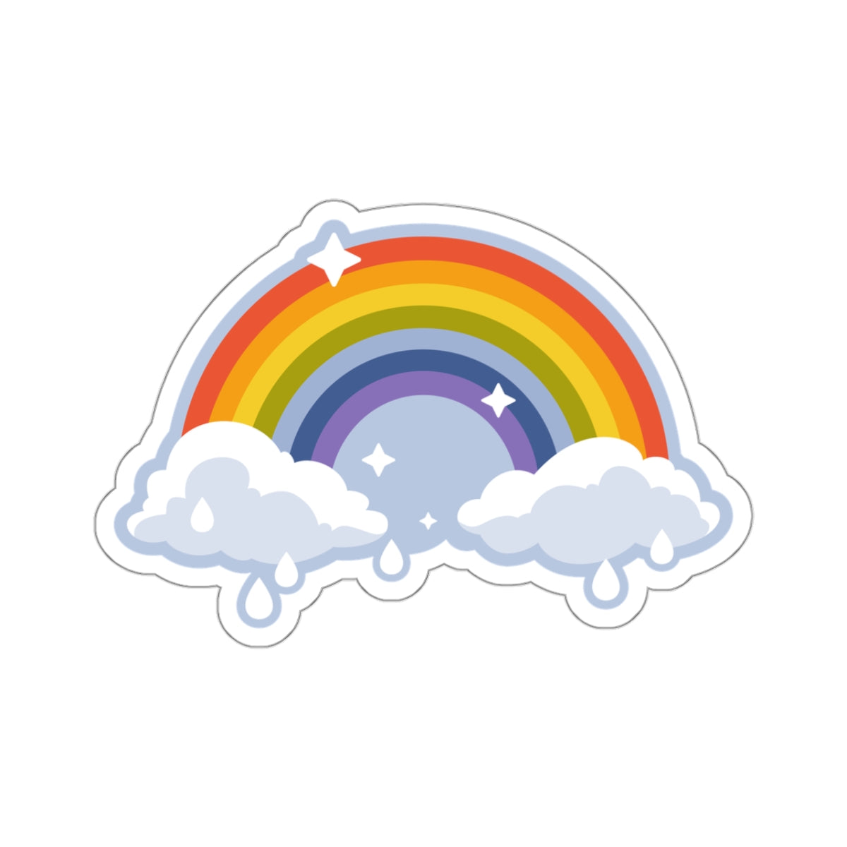 Rainy Day Rainbow Sticker 3" x 3"