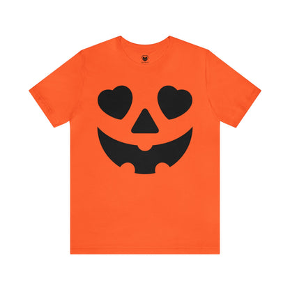 Heart Eyes Jack-o'-lantern | Unisex Tee | Pumpkin Orange