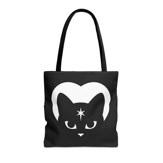 Celestial Cat Tote Bag | Medium | Midnight Black