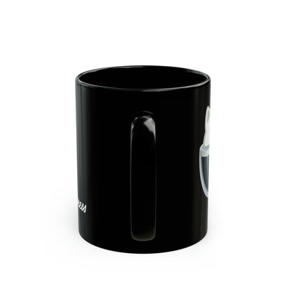 Cafe Cat Charcoal Latte Black Mug (11oz)