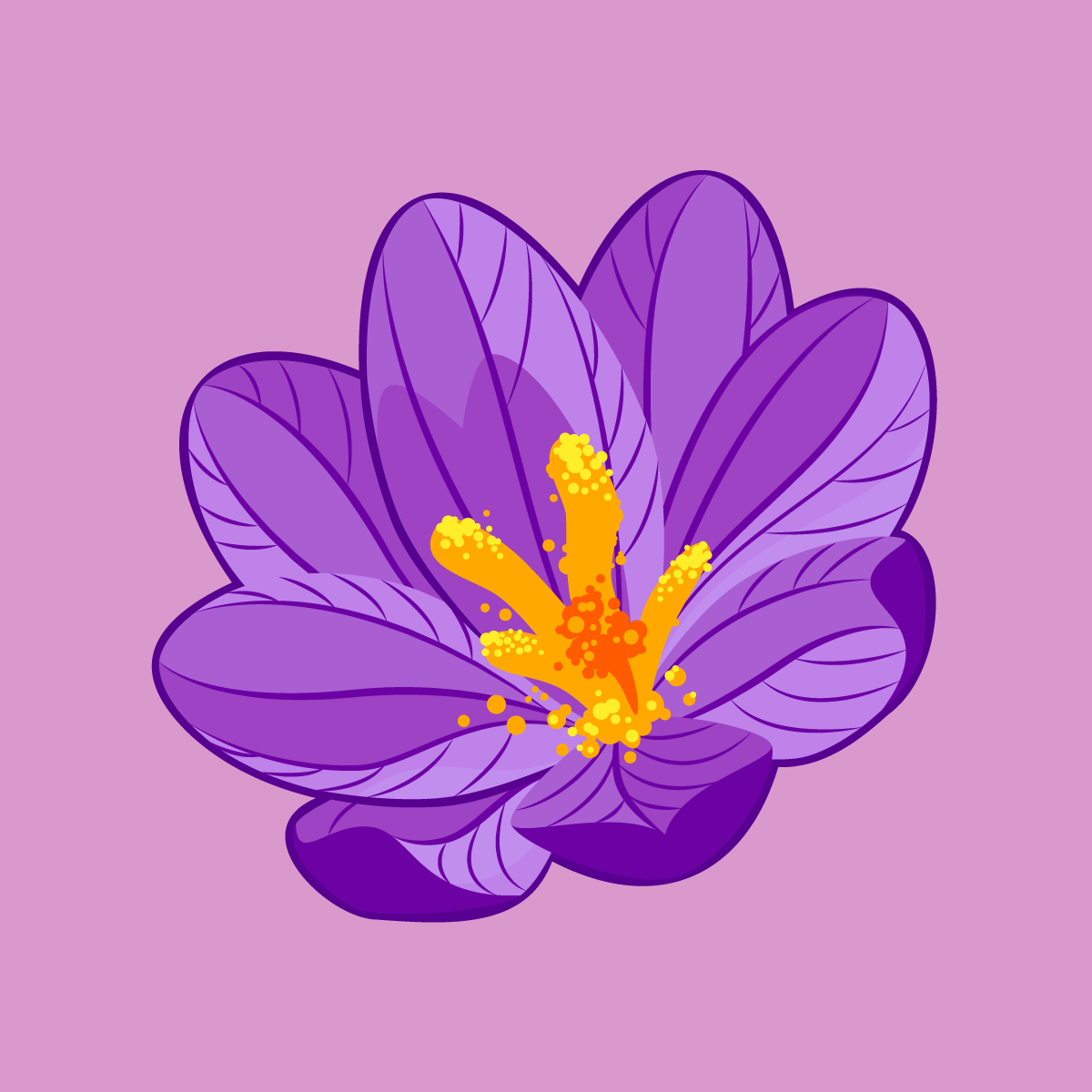 Crocus Flower Sticker 3" x 3"