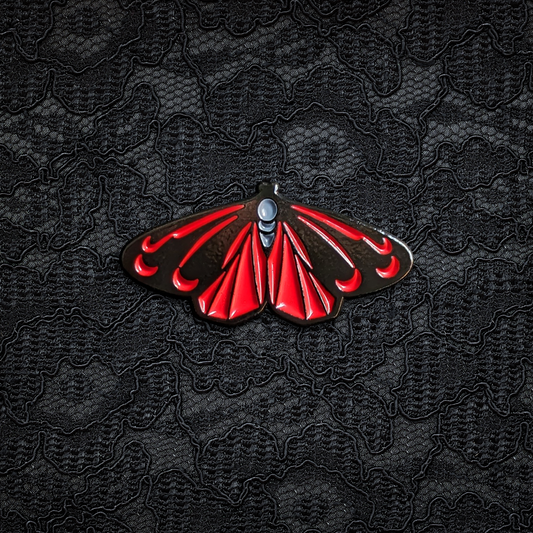 Cinnabar Moth Enamel Pin