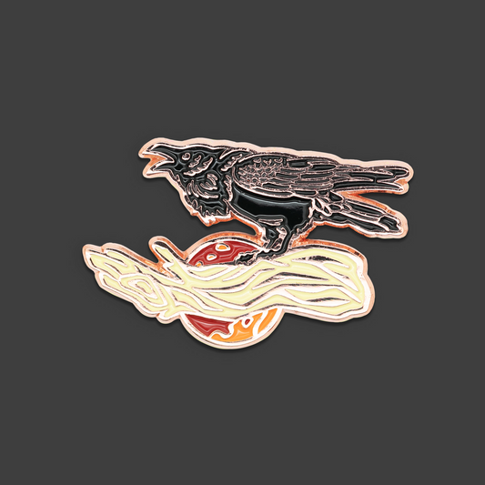 Blood Moon Raven Enamel Pin