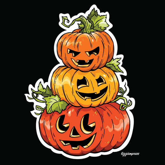 JUMBO Jack-o'-lantern Tower Die-Cut Stickers