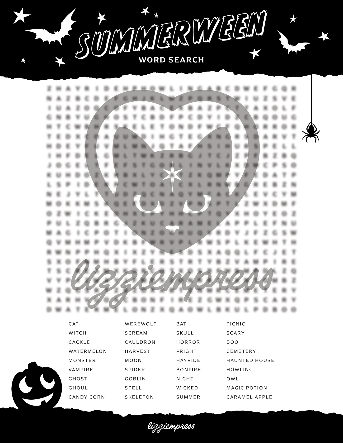 Summerween Word Search