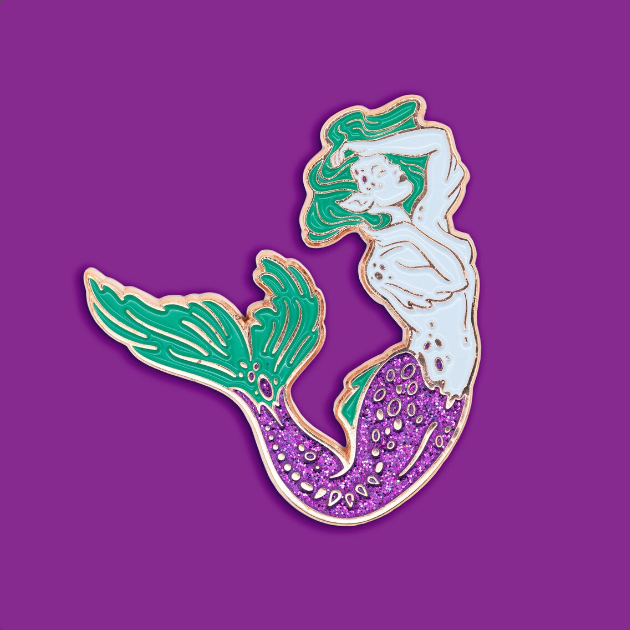 Lagoon Green Siren Enamel Pin