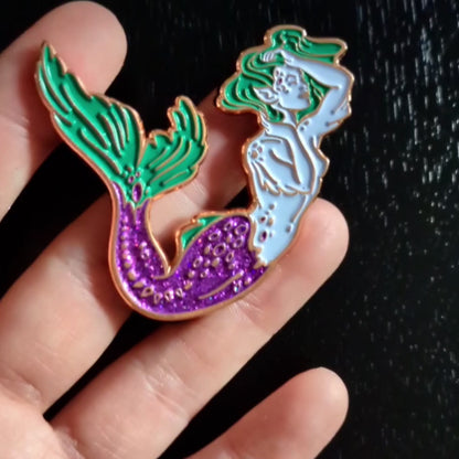 Lagoon Green Siren Enamel Pin